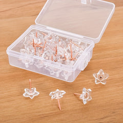 50pcs Transparent I Nail Pushpins for Cork Felt Board Decor