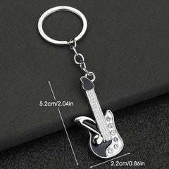 Guitar Pendant Keychain for Car Keys Backpacks Wallets