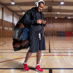 XL Sports Ball Bag Mesh Drawstring Zipper Pocket Basketball Volleyball Baseball