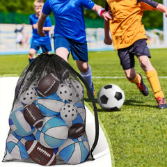 Adjustable Mesh Sports Bag Shoulder Strap Holds Tennis Soccer Football Volleybal