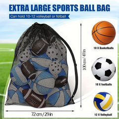 Adjustable Mesh Sports Bag Shoulder Strap Holds Tennis Soccer Football Volleybal