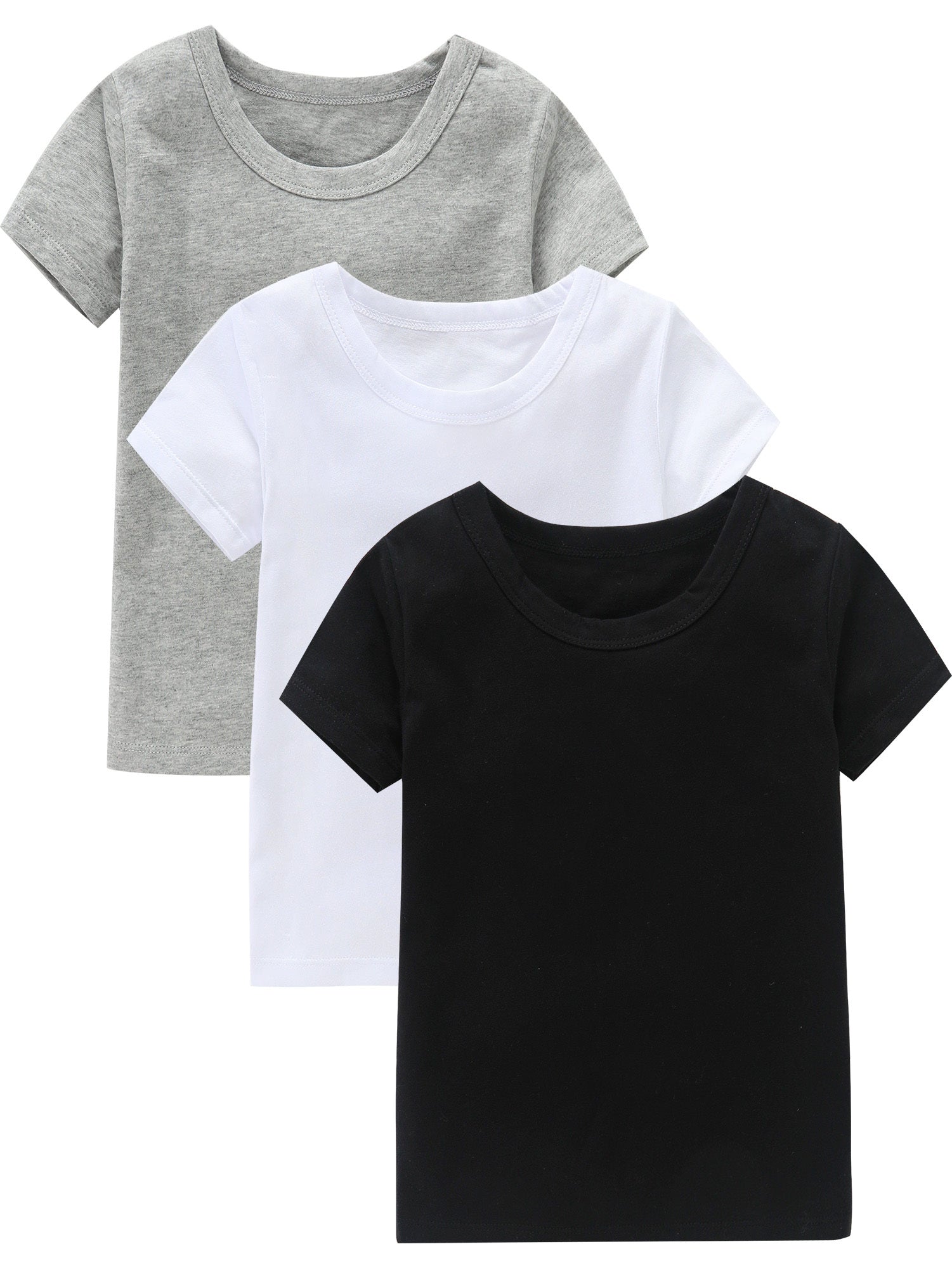 3pcs Girls Cotton Short Sleeve T-shirt Set - Outdoor Sports Gift