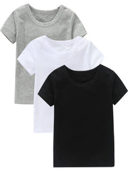 3pcs Girls Cotton Short Sleeve T-shirt Set - Outdoor Sports Gift
