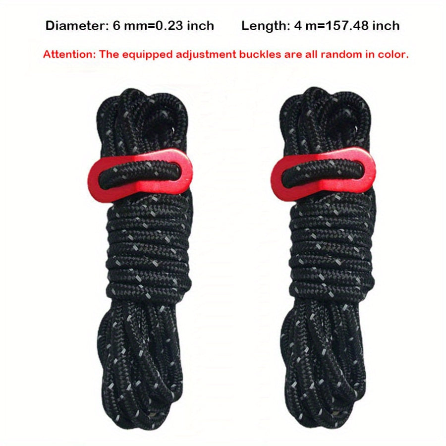 2pcs 157 48in 6mm Reflective Tent Windproof Rope for Camping