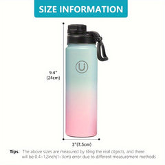 304 Sports Insulated Water Bottle 22oz - Keeps Beverage Cold 24H Hot 12H