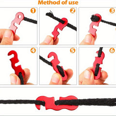 5pcs Metal Guyline Cord Adjusters Tent Tensioners Camping Accesso