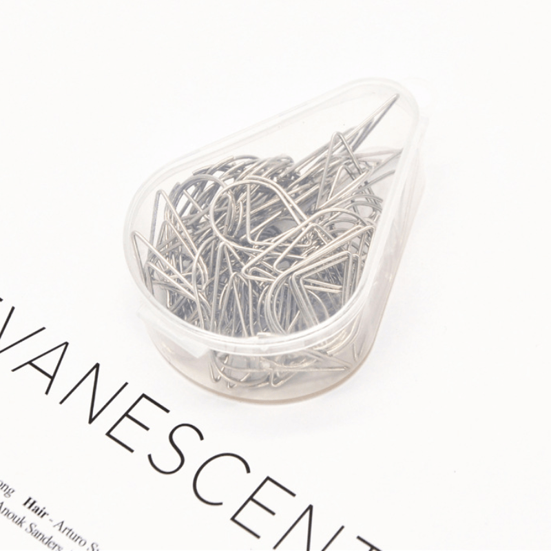 50pcs Large Paper Clips in Purple, Silver, Green - Office Supplies Stationery
