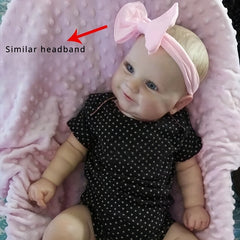 Realistic Reborn Baby Doll with 3D Skin & Veins, Polka Dots Pink Headband