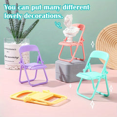 10pcs Mini Chair Phone Holder, Foldable Phone Holder