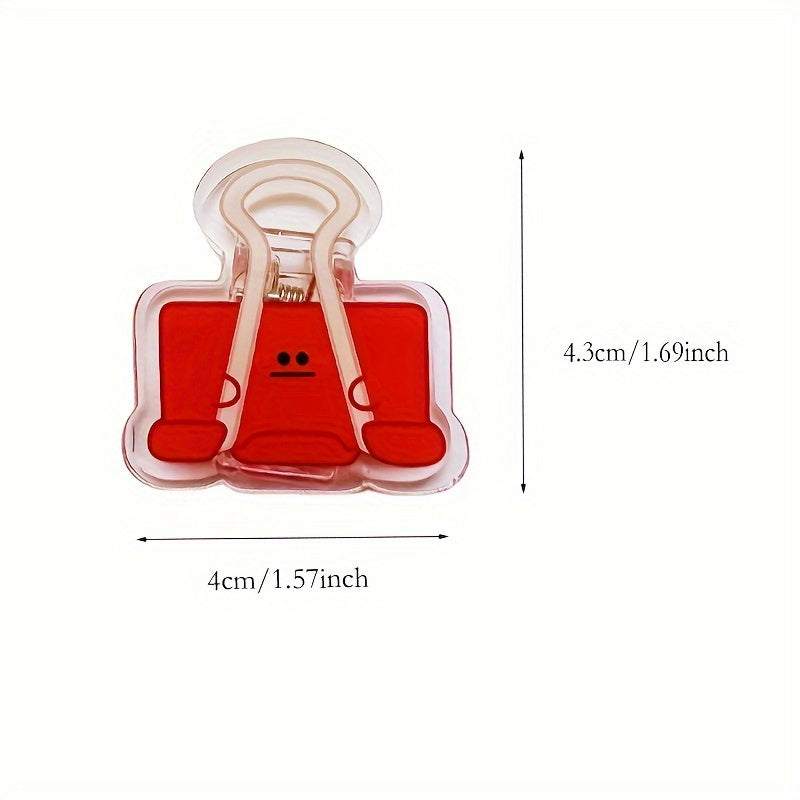 5pcs Cartoon Binder Clips Funny Expression Eye Clip Stationery