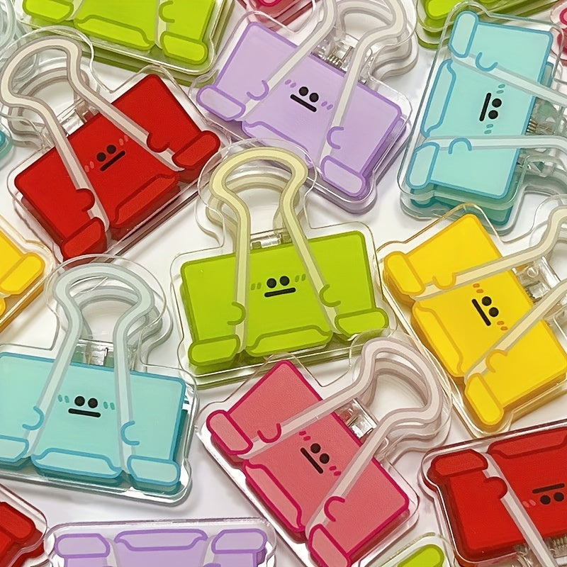 5pcs Cartoon Binder Clips Funny Expression Eye Clip Stationery