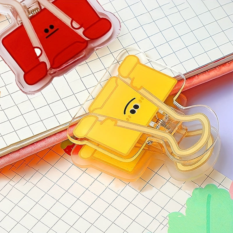 5pcs Cartoon Binder Clips Funny Expression Eye Clip Stationery