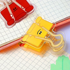 5pcs Cartoon Binder Clips Funny Expression Eye Clip Stationery