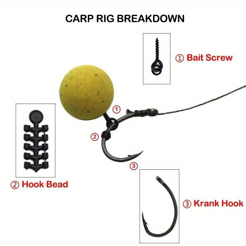 Carp Fishing Accessories Crank Hooks Bait Screws Hook Beads Crap Rig Tackle