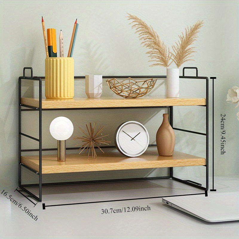 Double Layer Desktop Shelf Dormitory Desk Storage Rack Cosmetic Organizer