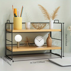 Double Layer Desktop Shelf Dormitory Desk Storage Rack Cosmetic Organizer