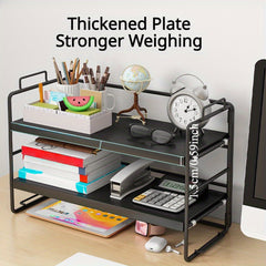 Double Layer Desktop Shelf Dormitory Desk Storage Rack Cosmetic Organizer
