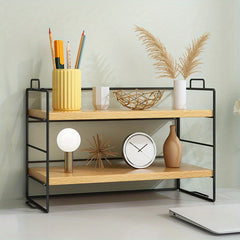 Double Layer Desktop Shelf Dormitory Desk Storage Rack Cosmetic Organizer