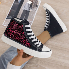 Plush Lined Chunky Canvas Sneakers - Fall/Winter Warm