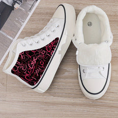 Plush Lined Chunky Canvas Sneakers - Fall/Winter Warm