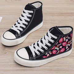 Plush Lined Thermal Chunky Canvas Sneakers Non Slip Shoes