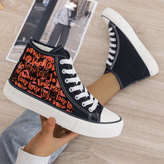 Plush Lined Thermal Chunky Canvas Sneakers Flat Heighten Fall Winter Warm