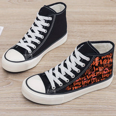 Plush Lined Thermal Chunky Canvas Sneakers Flat Heighten Fall Winter Warm