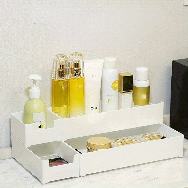 Desktop Storage Box Drawer Organizer & Mirror Cabinet