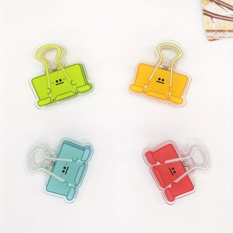 10pcs Colorful Face Binder Clips for Home and Office Use
