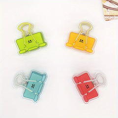 10pcs Colorful Face Binder Clips for Home and Office Use