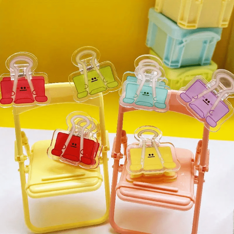 10pcs Colorful Face Binder Clips for Home and Office Use