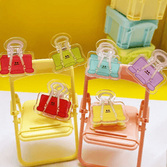 10pcs Colorful Face Binder Clips for Home and Office Use