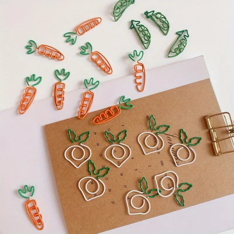 5pcs Radish Style Paper Clip Cartoon Memo Office Stationery