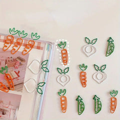 5pcs Radish Style Paper Clip Cartoon Memo Office Stationery