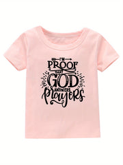 God Answers Prayers Print Girl's Cotton T shirt