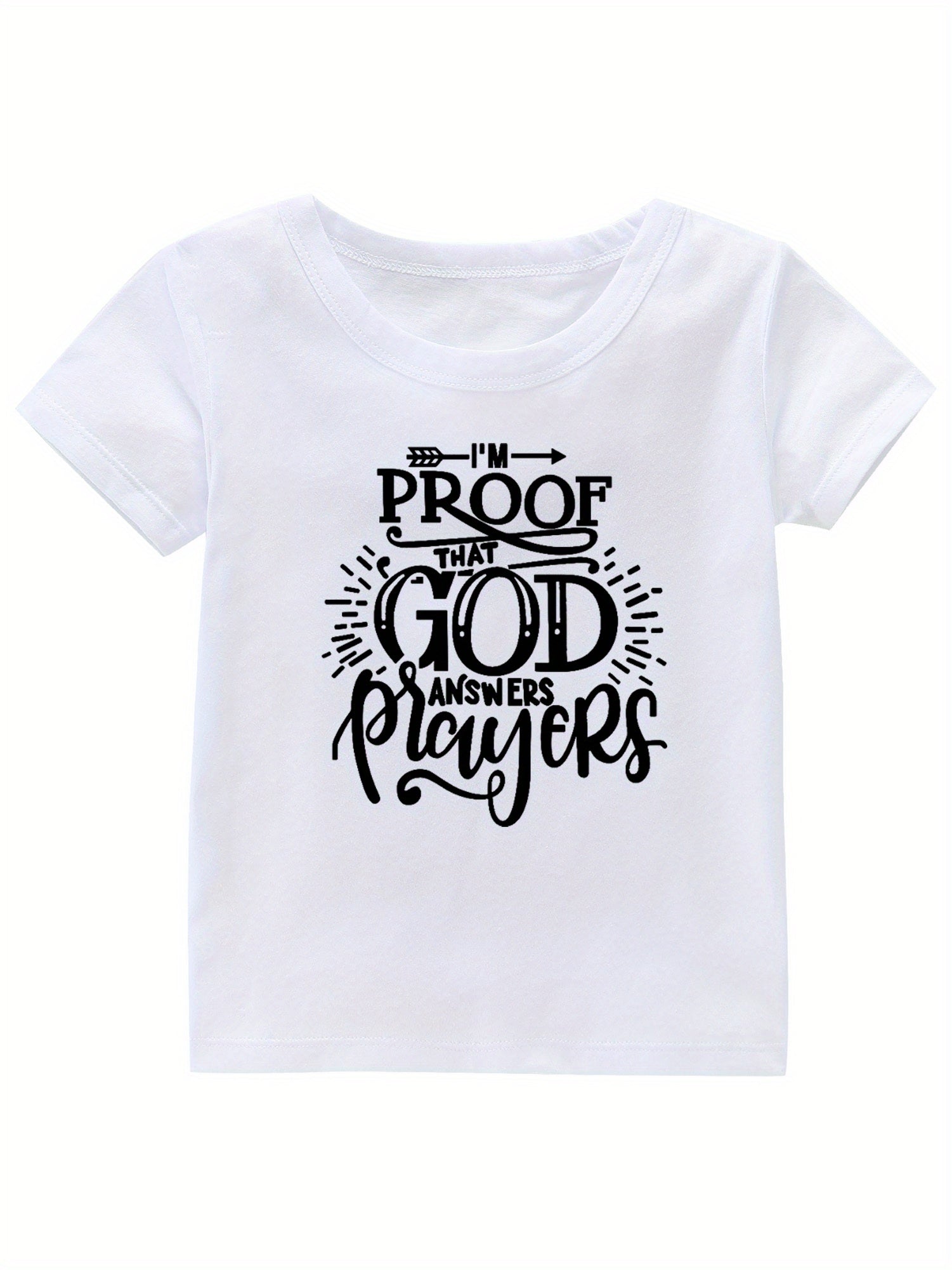 God Answers Prayers Print Girl's Cotton T shirt
