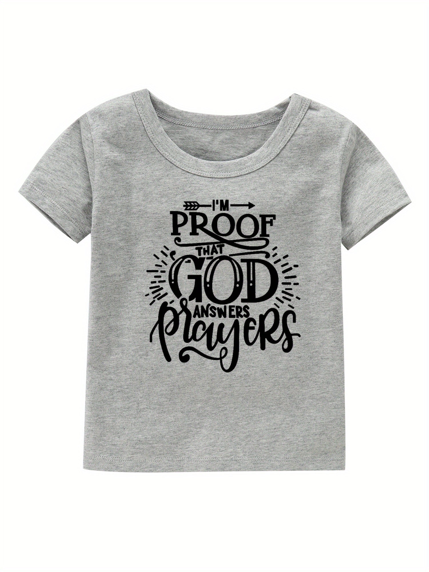 God Answers Prayers Print Girl's Cotton T shirt