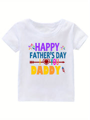 Father's Print Girl's Cotton T shirt Casual Tee For Summer