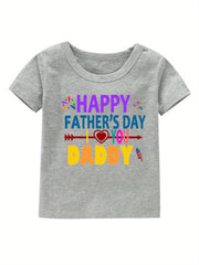 Father's Print Girl's Cotton T shirt Casual Tee For Summer