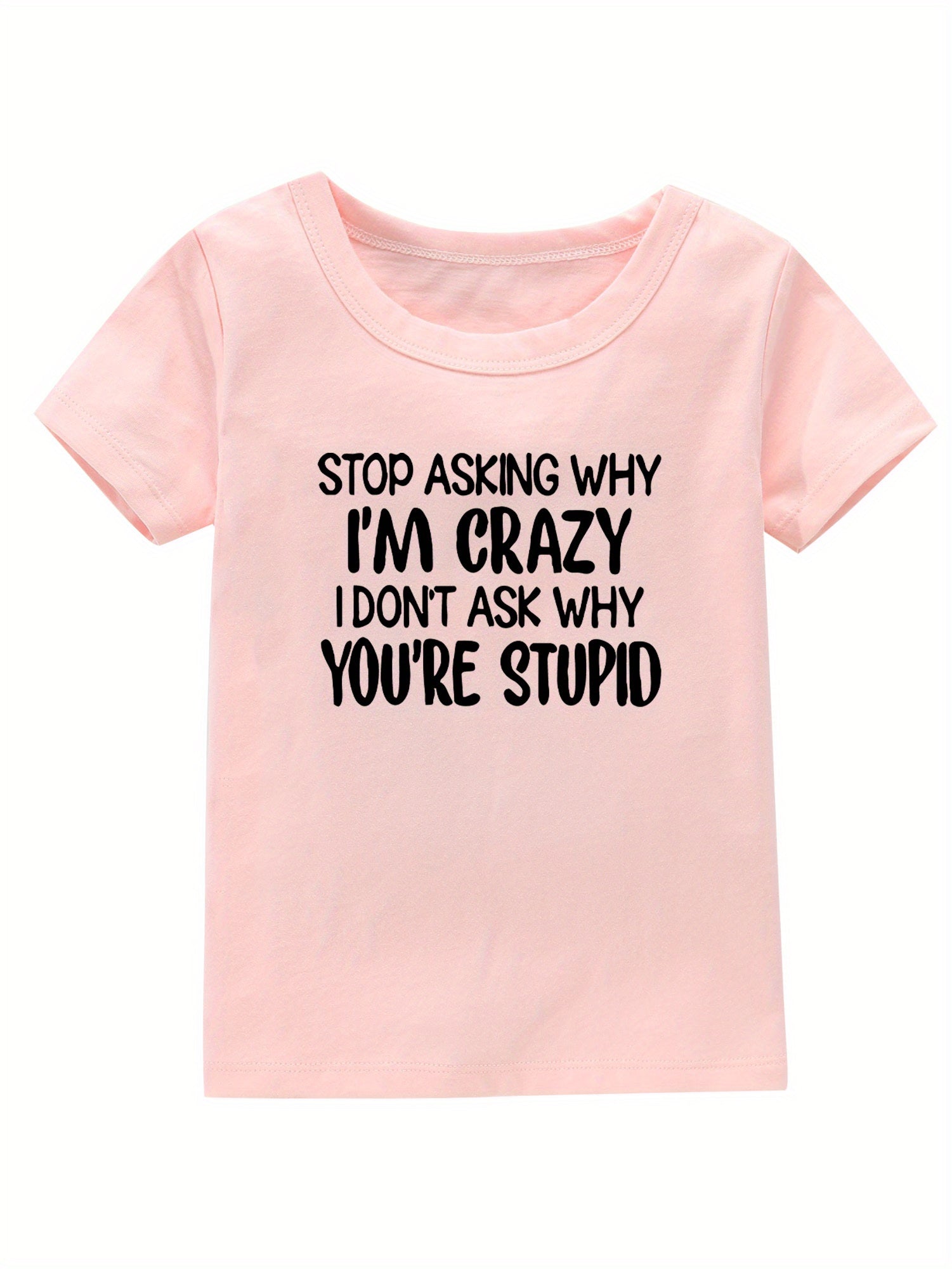 Crazy Print Girl's Cotton T-shirt for Summer