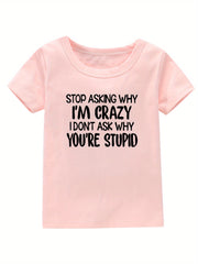 Crazy Print Girl's Cotton T-shirt for Summer