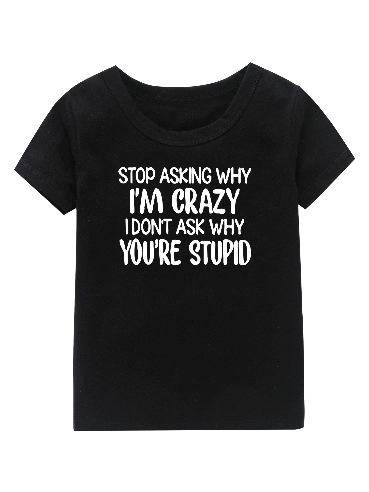 Crazy Print Girl's Cotton T-shirt for Summer