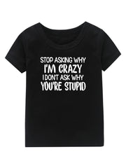 Crazy Print Girl's Cotton T-shirt for Summer