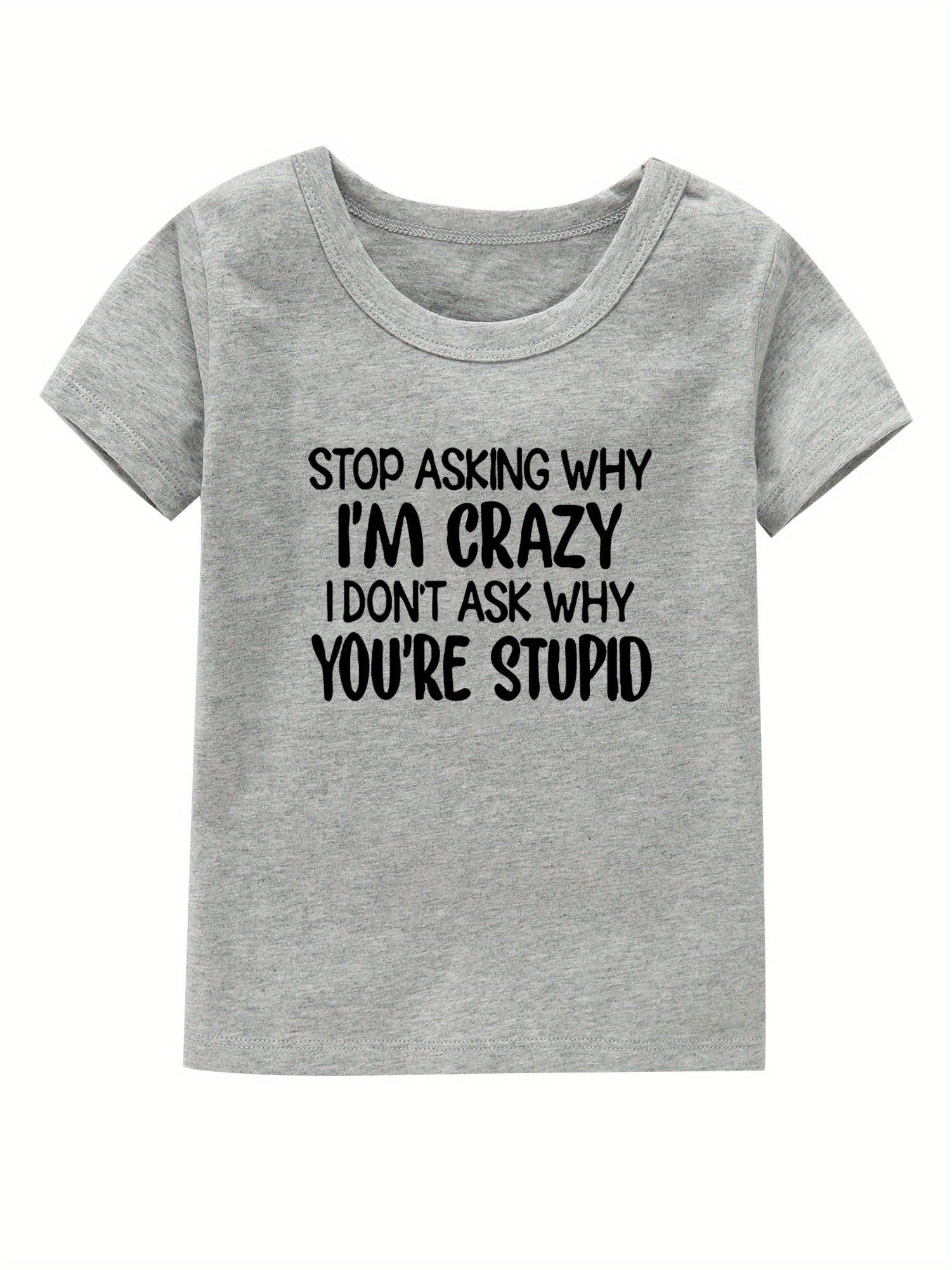 Crazy Print Girl's Cotton T-shirt for Summer