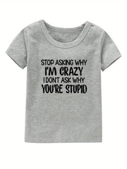 Crazy Print Girl's Cotton T-shirt for Summer