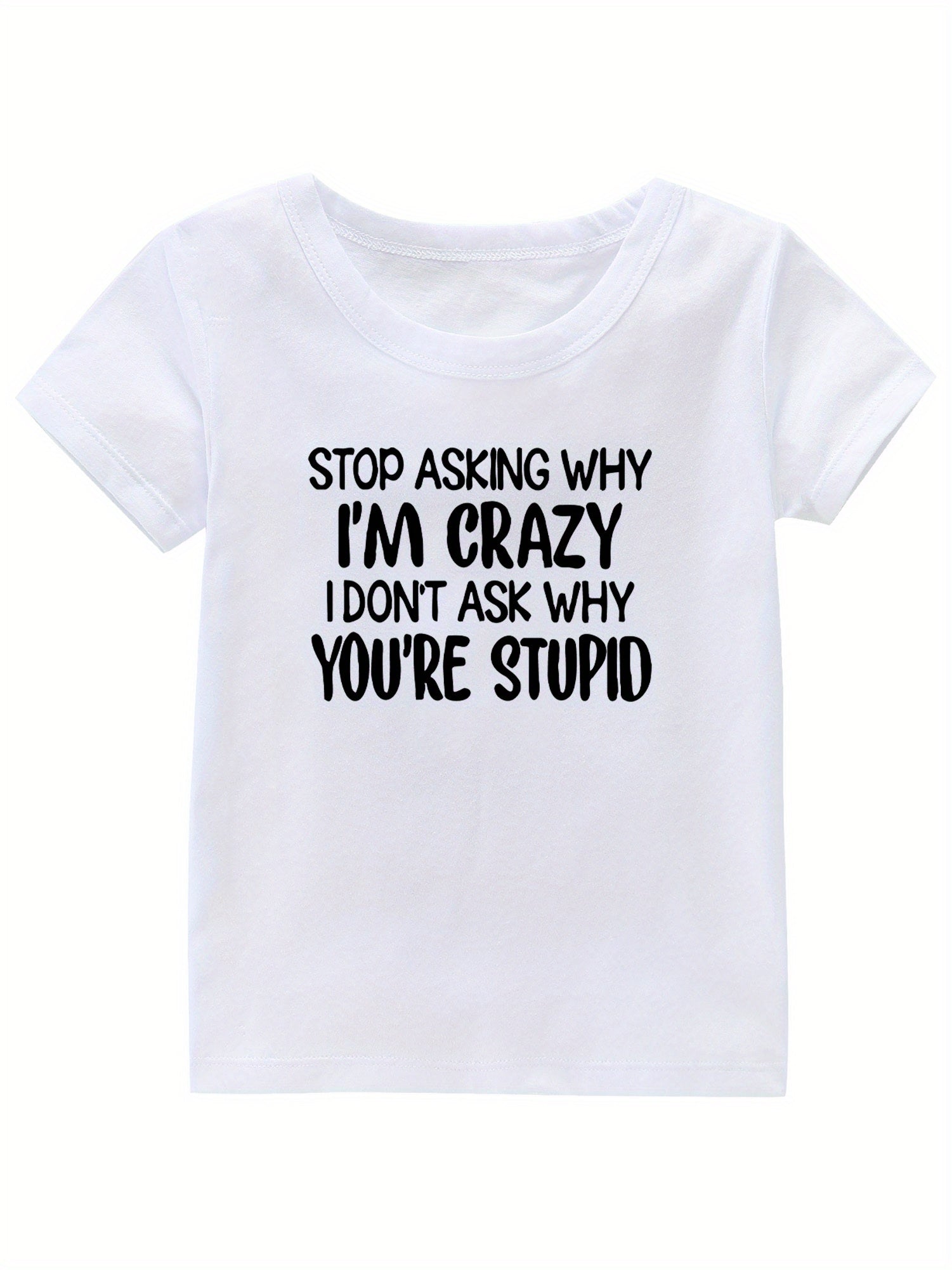 Crazy Print Girl's Cotton T-shirt for Summer