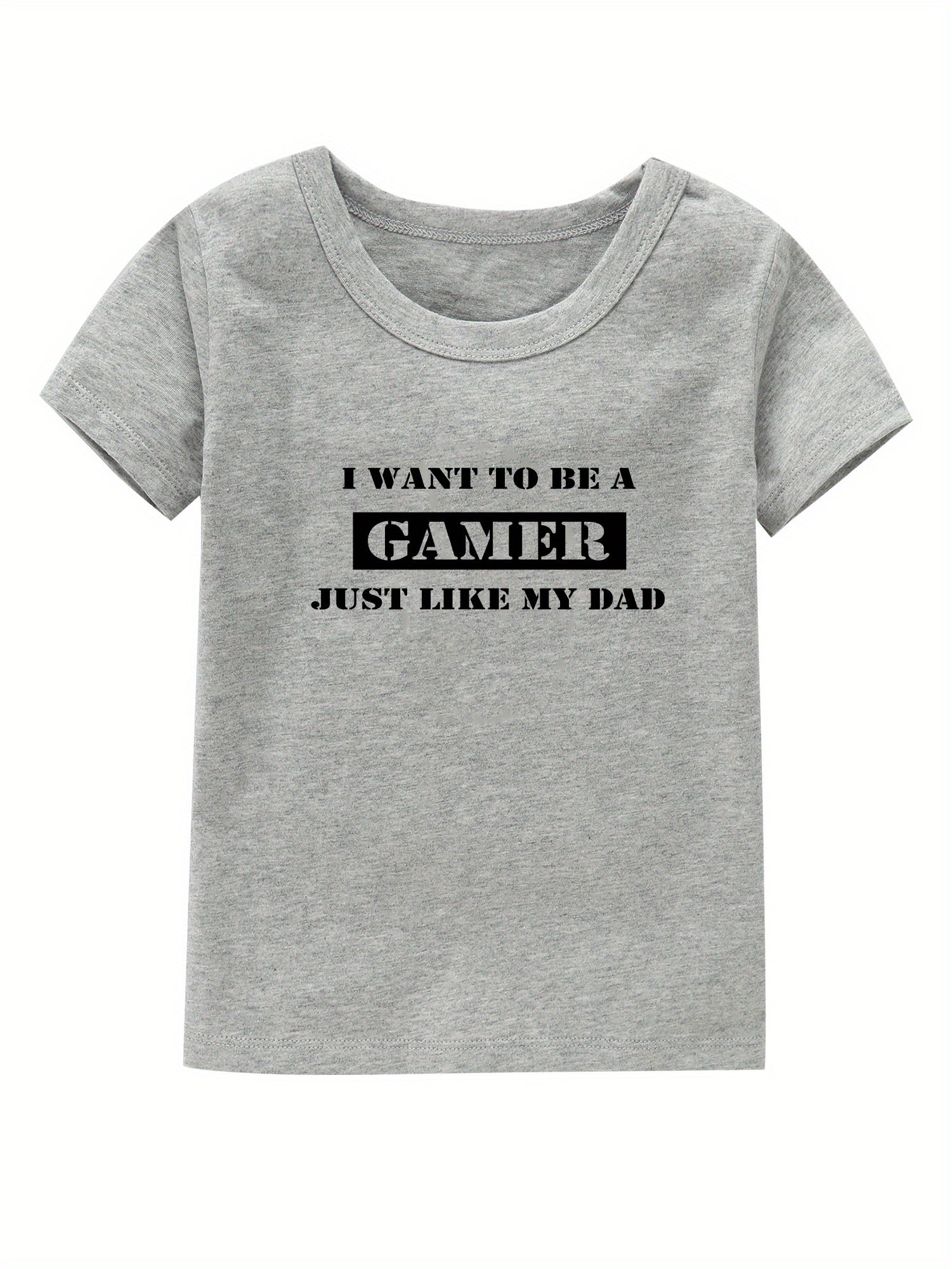 Gamer Print Girl's Cotton T shirt Casual Slight Stretch Tee