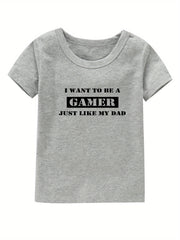Gamer Print Girl's Cotton T shirt Casual Slight Stretch Tee