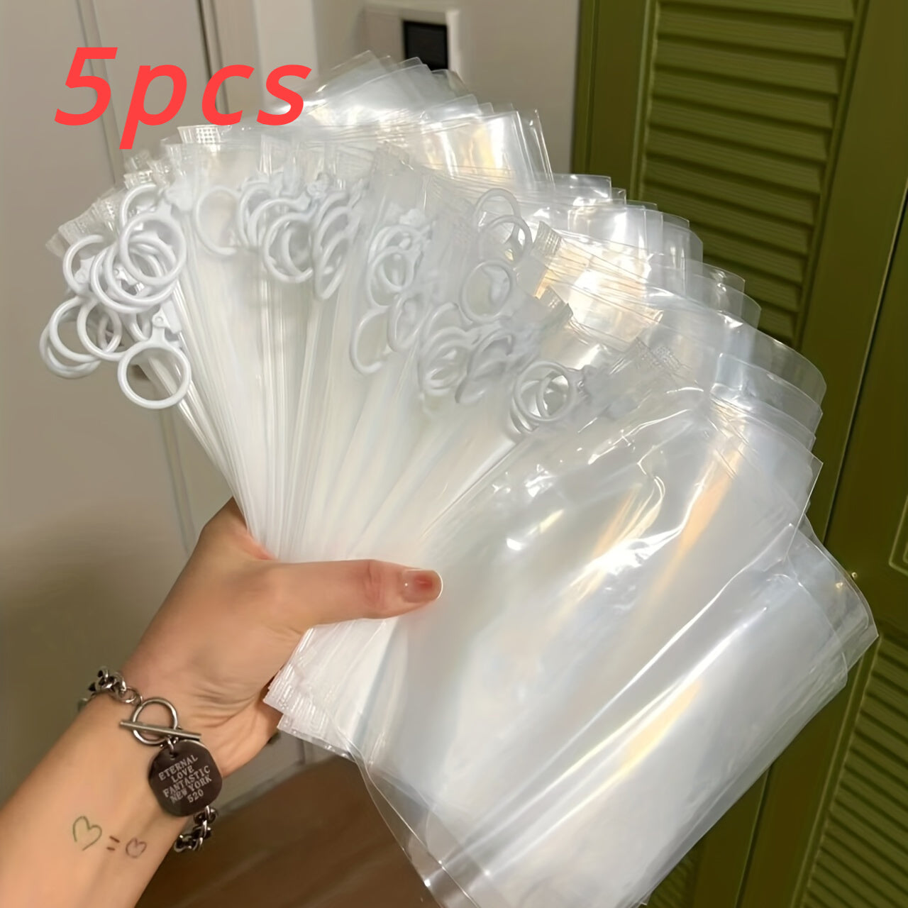 5pcs Thick Zipper Bag Stationery Travel Storage HD Transparent Sorting