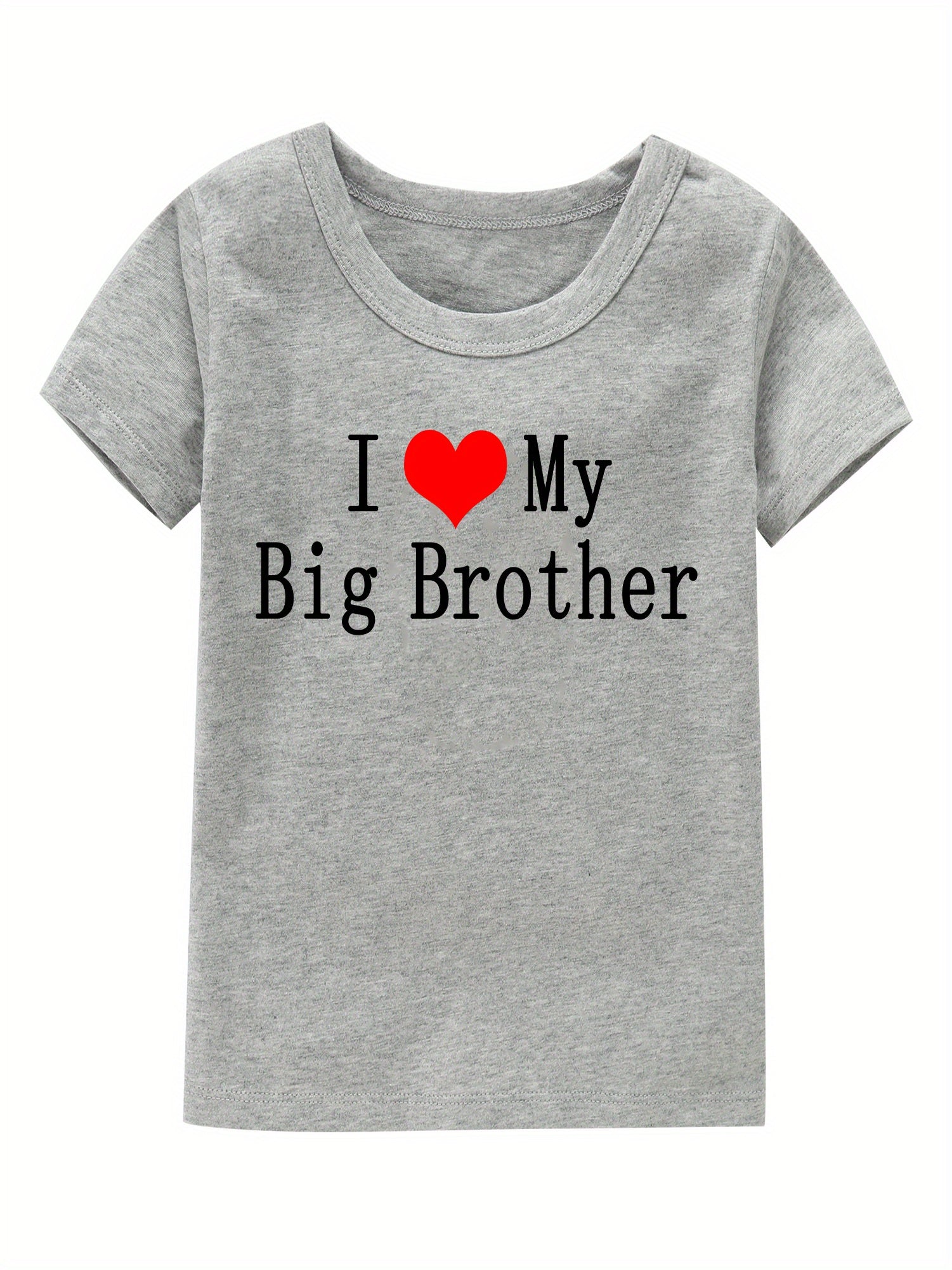 Girl's I Love My Big Brother Print Cotton T-shirt for Summer